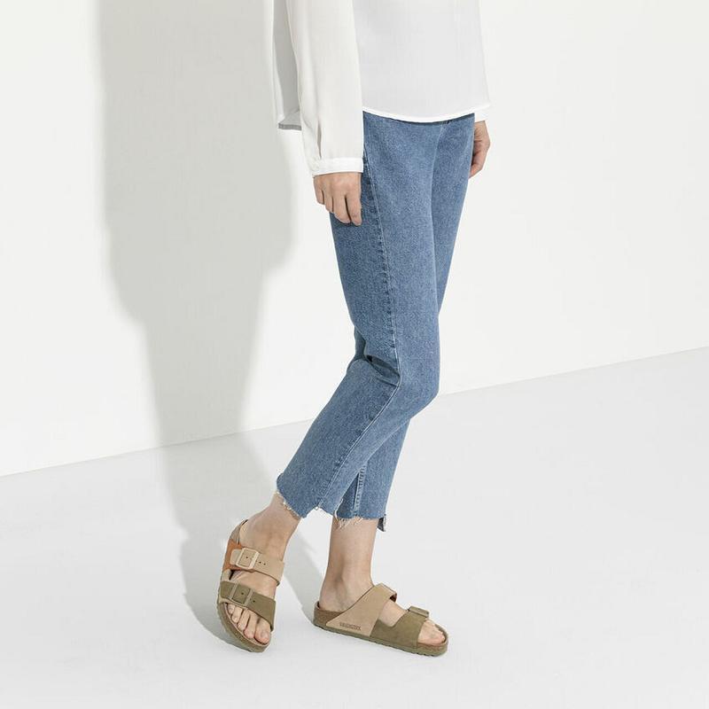 Birkenstock Split Hex Nubuck Arizona Dame Khaki | DK 94VRW